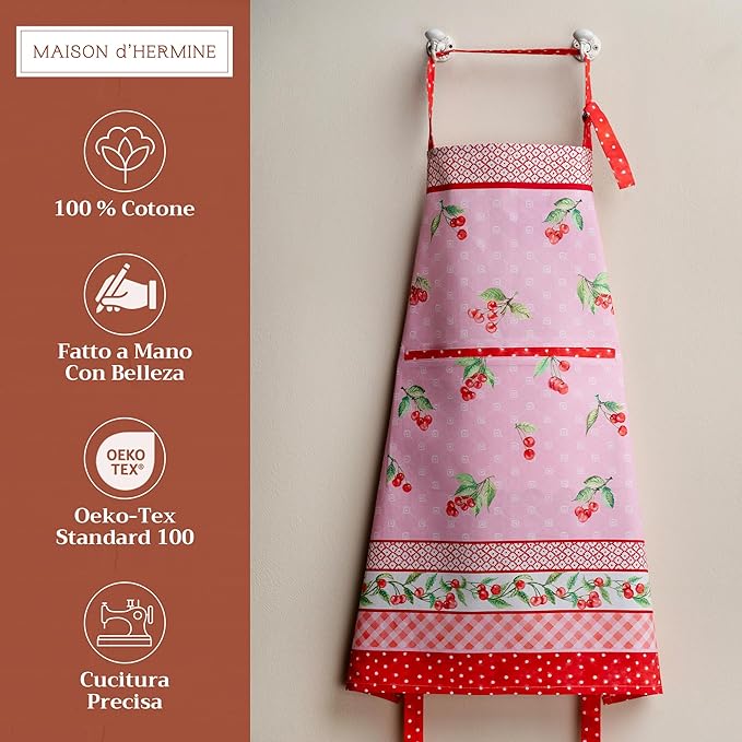 Maison d' Hermine 100% Cotton Apron for women with Pocket Kitchen Chef Apron for Men Cooking Mothers Day Gifts