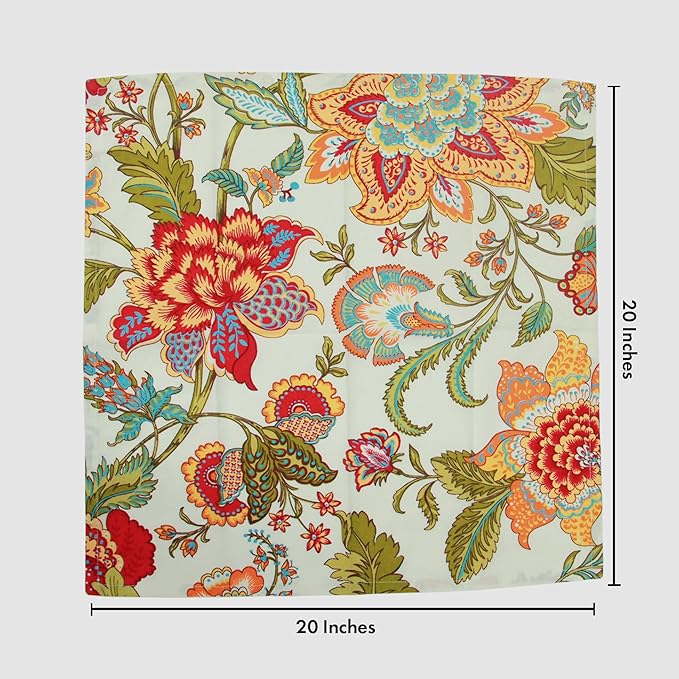 TARAN LIVING Napkins Fall Printed Cotton Cloth Napkin Reusable Boho Dinner Napkin Set Washable Dish Napkin for Gifts, Home Decor, Hotel, New Year Party - Kaveri - Set of 6, 20x20 Inches