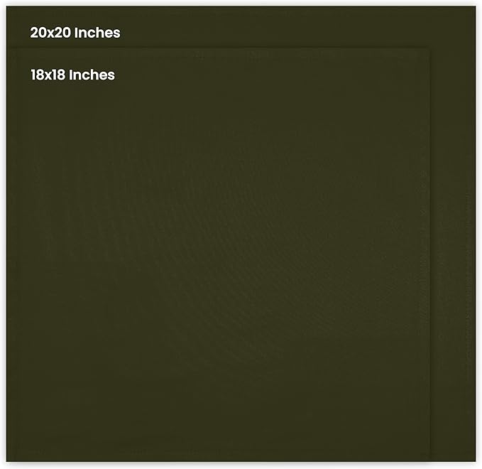 Utopia Kitchen Olive Cloth Napkins [12 Pack, 18x18 Inch] Absorbent Cotton Blend Washable and Reusable for Dinner, Restaurant, Lunch, Wedding and Hotel