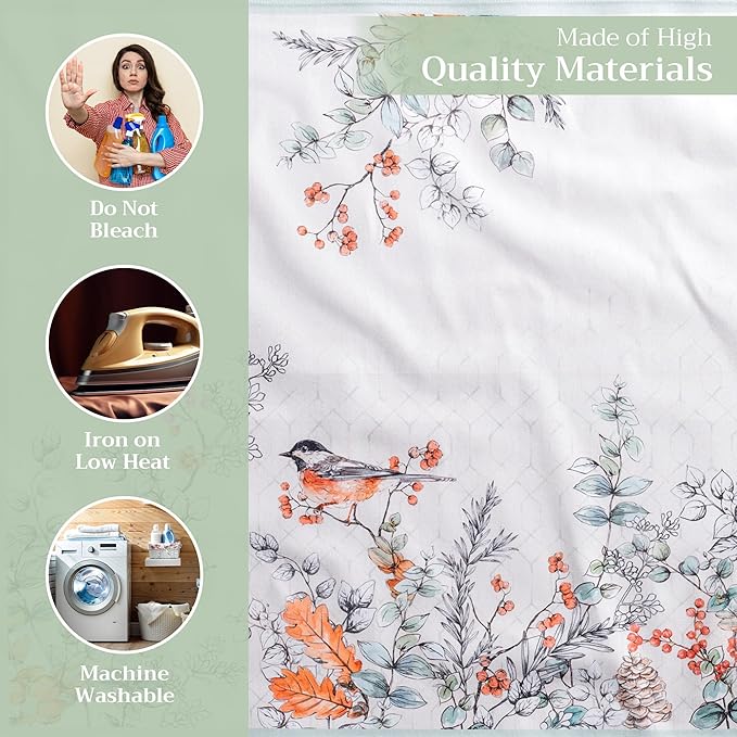 Maison d' Hermine Cloth Napkins Set of 4 100% Cotton for Thanksgiving Christmas Decorations Everyday Reusable Square Fall Napkins Cloth Washable Dinner Party (Whitish Shabby Chique, 20"x20")