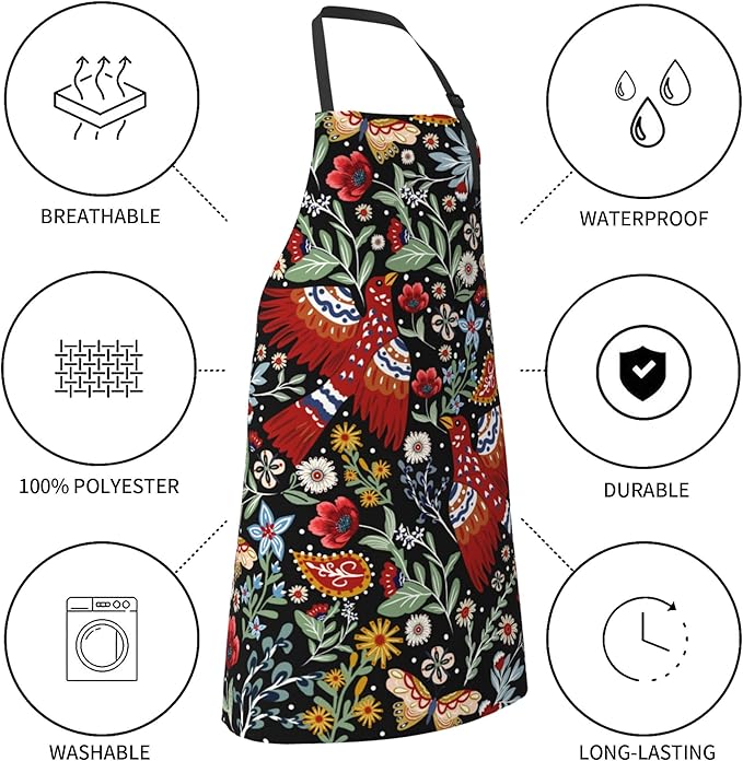 Funny Apron Polyester Grooming Aprons with Pocket for Cooking Kitchen Grilling Adults