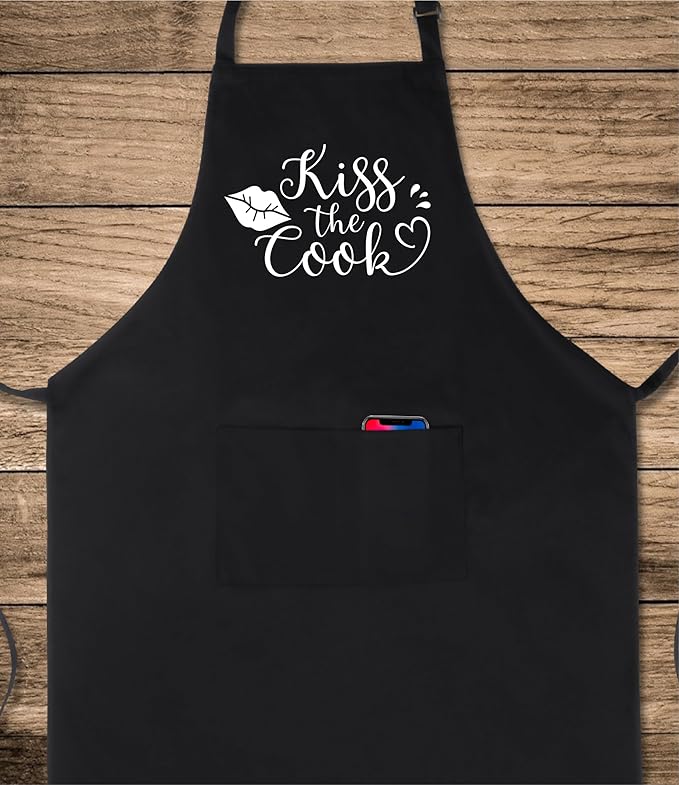 Xornis 100% Cotton Funny Apron for Men Women Adjustable Bib Aprons with 2 Pockets Grill Kitchen Cooking BBQ One Size Fits All