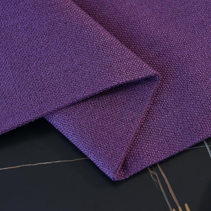 Set of 4 Round Placemat 15 Inch Soft Linen eco-Friendly Fabric Handcrafted Machine Washable Indoor & Outdoor Tablemat Dark Purple