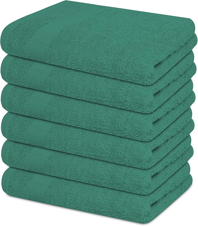 Premium Hand Towels Pack of 6 (16" x 30”) 100% Combed Ring Spun Cotton | Highly Absorbent Hand Towels Set | Ultra Soft for Home, Gym & Spa (Dusty Green)