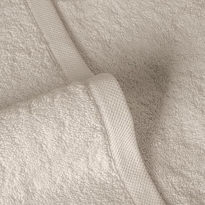 SALBAKOS 100% Turkish Cotton Hand Towel Set of 6 16x30 inch | Heirloom Quality | Hotel & Spa Collection | Ultra Soft, Super Absorbent, Long Lasting Hand Towels | Made in Turkey (Ivory, 6 Hand Towels)