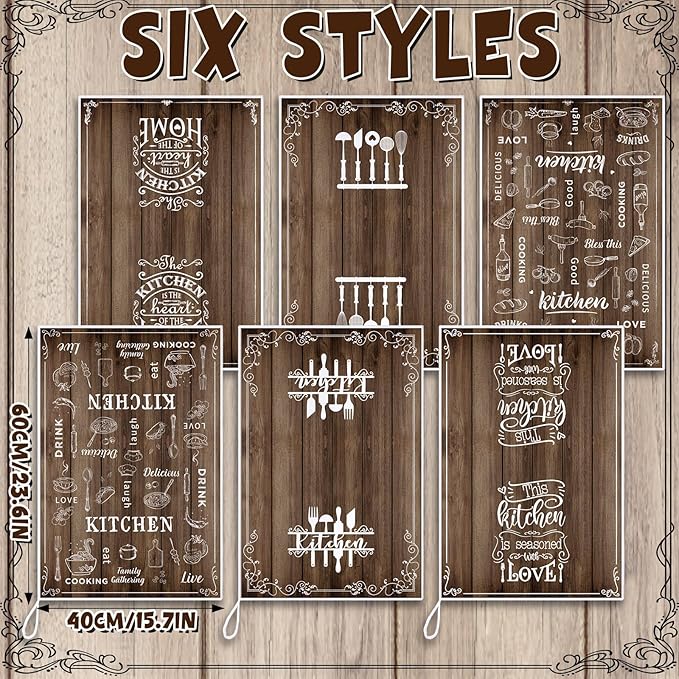 Bencailor 6 Pcs Brown Kitchen Towels Decorative Sets Dish Towels Absorbent Fast Drying Hand Tea Vintage Hanging Reusable Cleaning Dishcloths for Cooking Farmhouse Bathroom Accessory
