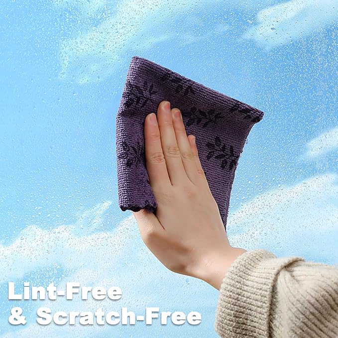 Microfiber Cleaning Cloth Roll,80 Pack Cleaning Towels,Lint Free Rags Paper Towels & Tear Away Reusable Towels,Washable Shop Rags Floral Wipe Cloth,Wash Cloths Dish Rags for Car Kitchen Window