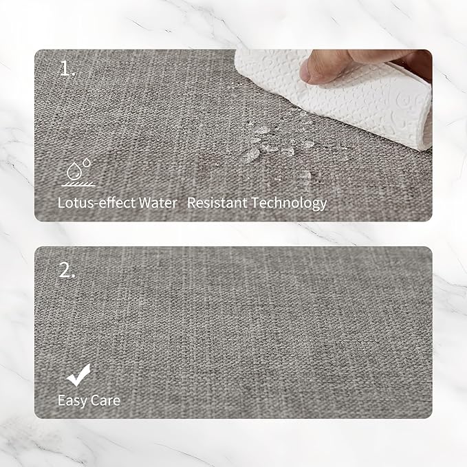BALCONY & FALCON Placemats Set of 4 Faux Linen Cloth Place Mats Washable Waterproof Wrinkle Resistant Table Placemats for Dining Kitchen Farmhouse Indoor & Outdoor Use(Taupe Gray, 13.8”x 17.7”