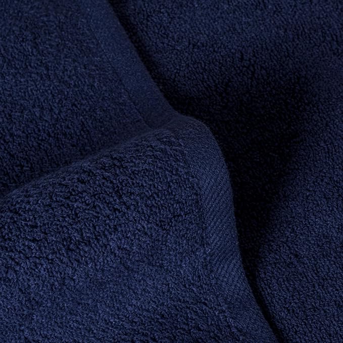 SALBAKOS 100% Turkish Cotton Hand Towel Set of 6, 16x30 inch | Premium Quality | Hotel & Spa Collection | Ultra Soft, Super Absorbent, Long Lasting Hand Towels | Made in Turkey (Navy, 6 Hand Towels)