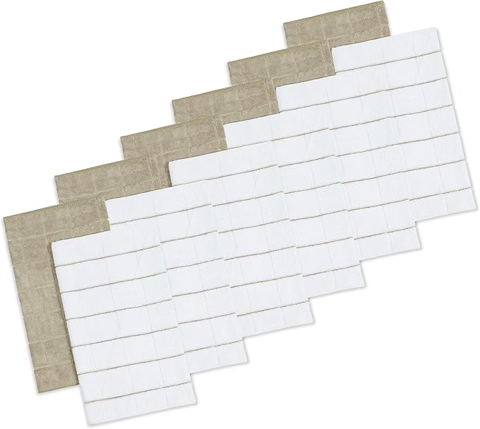 Simpli-Magic 79282 Microfiber Kitchen Towels, Brownstone/White, 15"x25", 12 Pack