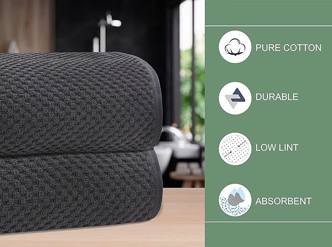 COTTON CRAFT Waffle Bath Sheets - Set of 2 Luxury Euro Spa Waffle Weave Bath Sheet Towels - 100% Ringspun Cotton Bath Sheet - Absorbent Quick Dry Bath Towel Sheet - Oversized 35 inch x 70 inch - Grey