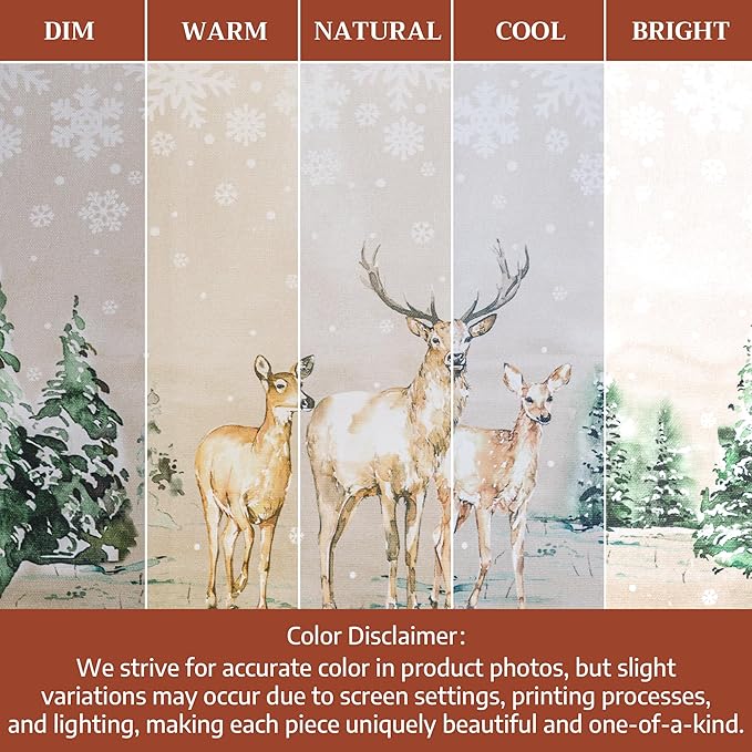 Maison d' Hermine Cloth Napkins Set of 4 100% Cotton for Thanksgiving Christmas Decorations Everyday Reusable Square Fall Napkins Cloth Washable Dinner Party (Deer in The Woods, 20"x20")