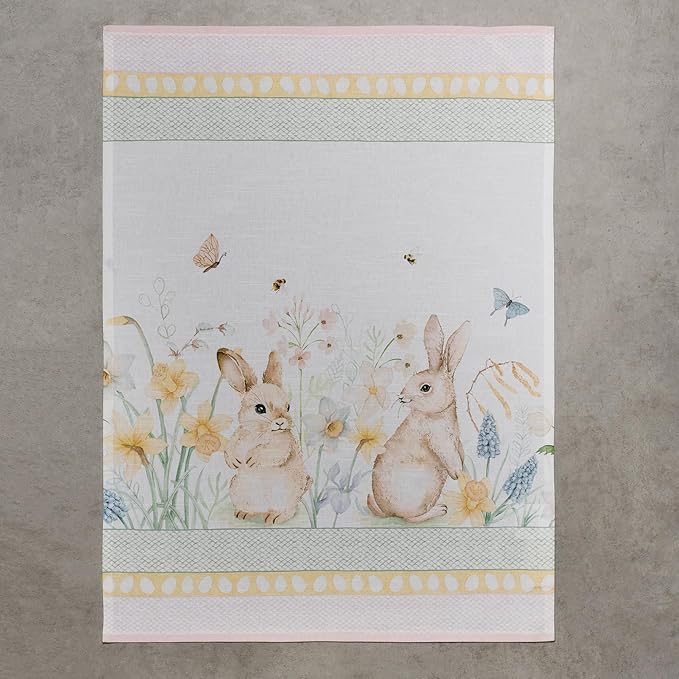 Maison d' Hermine Kitchen Towels Set of 3 100% Cotton 27.50" x 20" Reusable Cloth Tea Dish Towels Absorbent with Hanging Loop for Kitchen Gifts for Mothers Day Spring/Summer (Easter Dew)