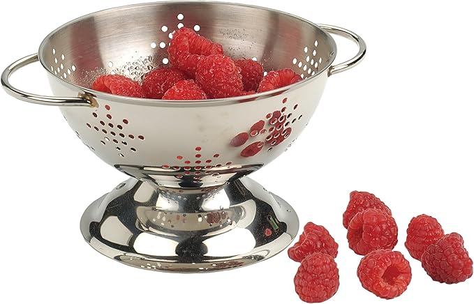 RSVP International Endurance Kitchen Collection Colander Strainer, Mini, Pierced Stainless Steel
