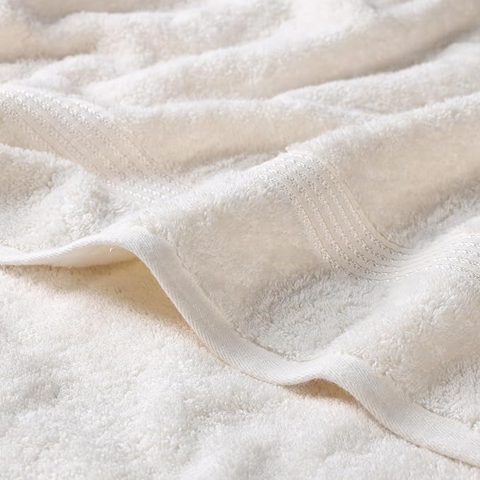 Superior Egyptian Cotton 8-Piece Towel Set, Assorted Towels for Home Bathroom, Guest Bath Decor Essentials, Includes 2 Bath, 4 Hand, 2 Face Towels/Washcloths, Quick Dry, Absorbent, Ivory