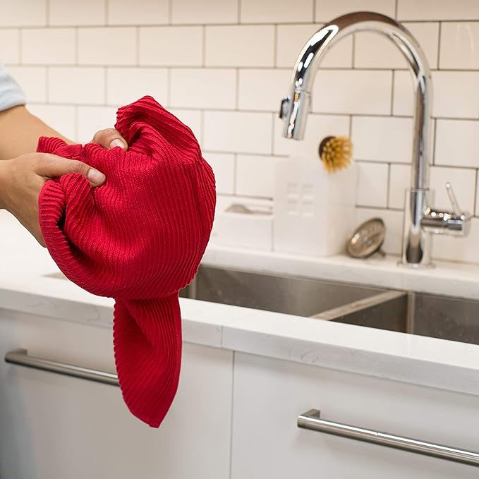Now Designs Ripple Kitchen Towel, Set of 2, Red