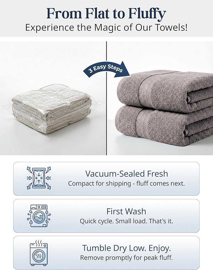 LANE LINEN Luxury Towels and Washcloths Sets - 24 PCs - 100% Ring Spun Cotton Soft Towel - Durable, Absorbent & Long Lasting Towels for Family - Housewarming Gift - Fade Resistant - Platinum