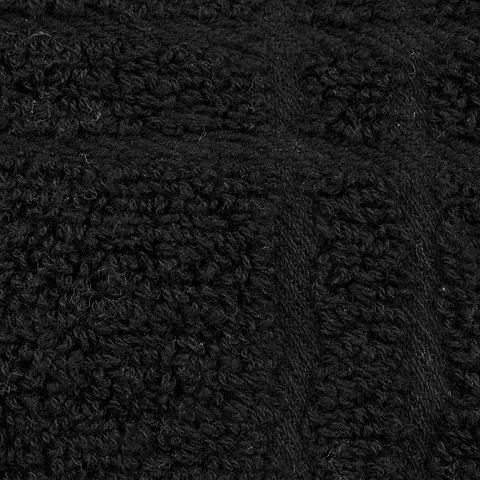 Ritz Premium 100% Cotton Solid and Multi Check Kitchen Tie Towel, Absorbent, Super Soft, and Fast Drying Hang Towel, Set of Two, Black