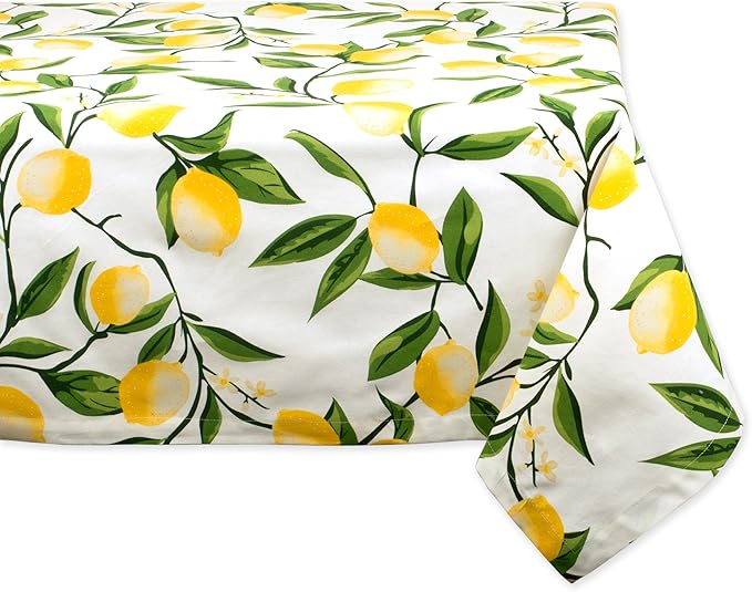 DII Lemon Bliss Tabletop Collection, Tablecloth, 52x52