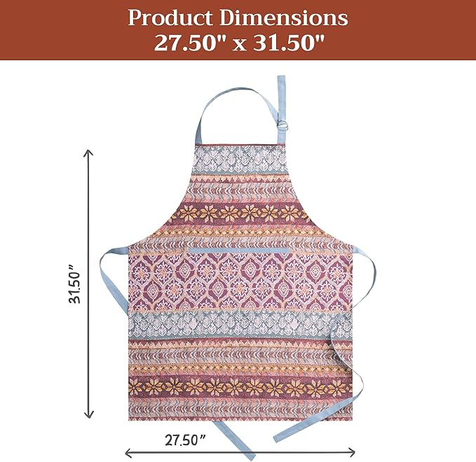 Maison d' Hermine 100% Cotton Apron for women with Pocket Kitchen Chef Apron for Men Cooking Mothers Day Gifts