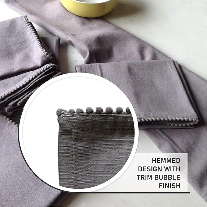 TARAN LIVING Hand Towels 100% Cotton Solid Kitchen Dish Cloths 18"x 28", Grey, Pack of 6 Decor Kitchen Hand Towel Reusuable Dish Towel for Cleaning & Drying Tea Towels Set with Hanging Loop