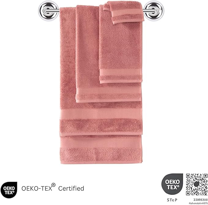 Classic Turkish Towels CTT - Luxury 6 Piece Towel Set, 100% Turkish Cotton, Quick Drying, Highly Absorbent & Comfy, Includes 2 Bath Towels, 2 Hand Towels & 2 Washcloths | (Canyon Clay)