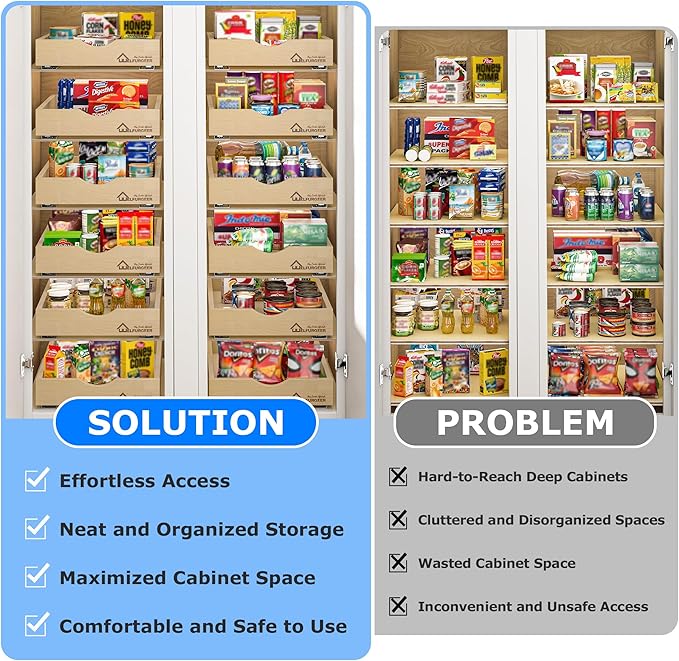 WelFurGeer Soft Close Pull Out Drawers for Cabinets, 17" W x 21" D Pull Out Cabinet Drawer with Heavy Duty Slides, Pull Out Cabinet Organizer, Cabinet Pull Out Shelves, Pull-Out Home Organizers