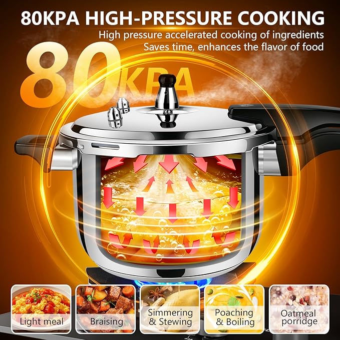 Small Stainless Steel Pressure Cooker 3Quart Mini Size, Ideal for Side Dishes, Grains & Camping,2-2.5Quart Compact Design, Fast & Safe for Small Families 3qt+