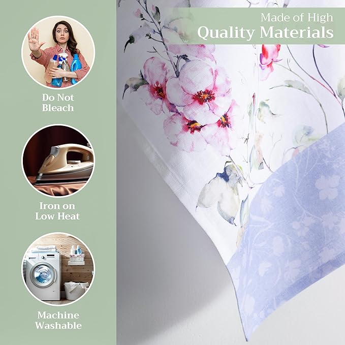 Maison d' Hermine Kitchen Towels Set of 3 100% Cotton 27.50" x 20" Reusable Cloth Tea Dish Towels Absorbent with Hanging Loop for Kitchen Gifts for Mothers Day Spring/Summer (Summer Floral)