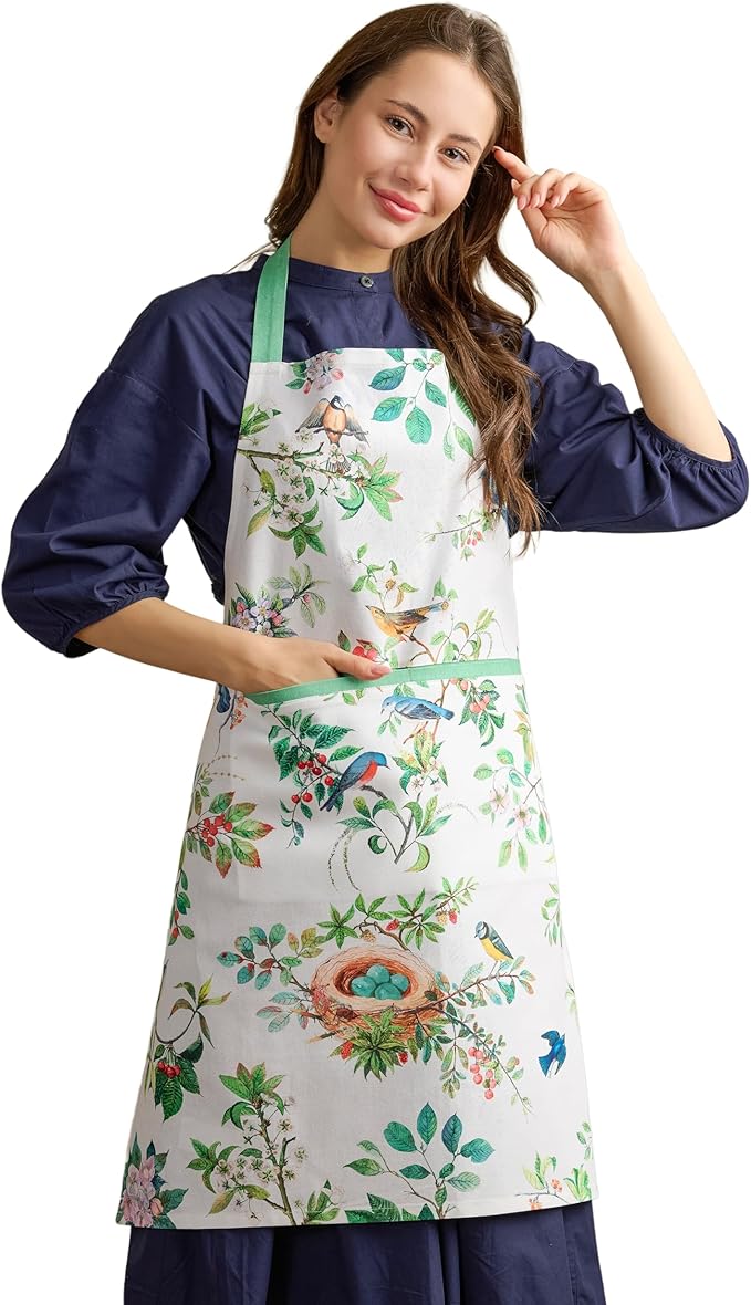 Maison d' Hermine 100% Cotton Apron for women with Pocket Kitchen Chef Apron for Men Cooking Mothers Day Gifts