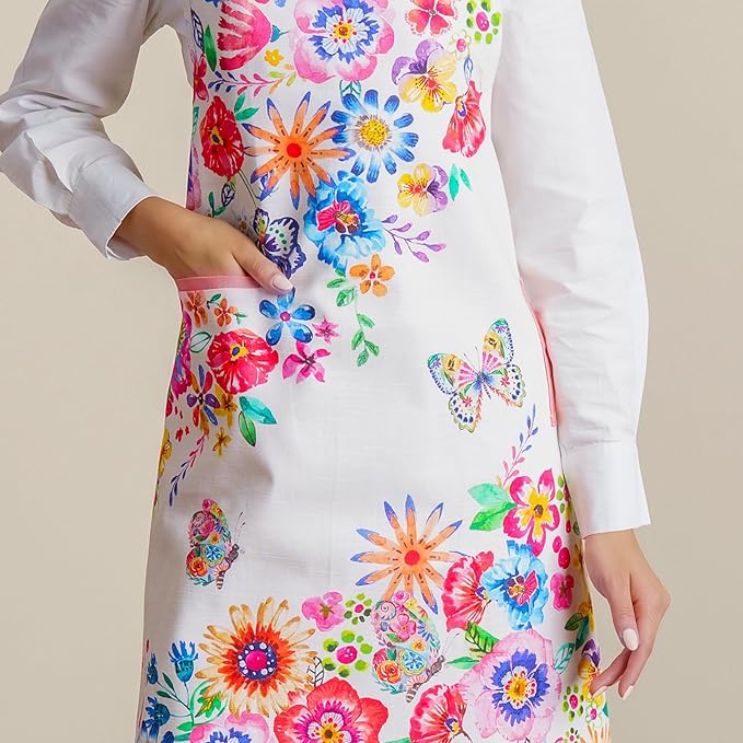 Maison d' Hermine 100% Cotton Apron for women with Pocket Kitchen Chef Apron for Men Cooking Mothers Day Gifts