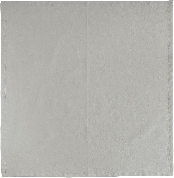 FINGERCRAFT Dinner Cloth Napkins, Cotton Linen Blend Mitered Corner Napkins Cloth 12 Pack Natural Premium Quality for Every Day Use, Parties, Easter, Thanksgiving, Weddings, 18x18 inch Grey