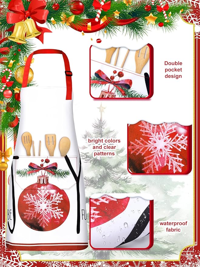 Geetery 4 Pcs Chicken Aprons for Women Rooster Print Apron Waterproof Adjustable for Kitchen Cooking