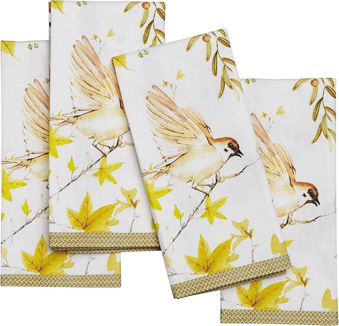 Maison d' Hermine Cloth Napkins Set of 4 100% Cotton Everyday Reusable Square Napkins Cloth Washable Dinner Party Wedding Restaurant Gifts for Mothers Day Spring/Summer (Verdier, 18" x 18")