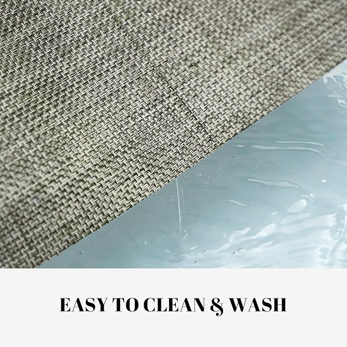 Placemats Set of 4 Vinyl/Plastic Woven Place Mats for Kitchen Table Indoor/Outdoor Washable Placemat Wipeable Dining Table Mats (Brown,4)