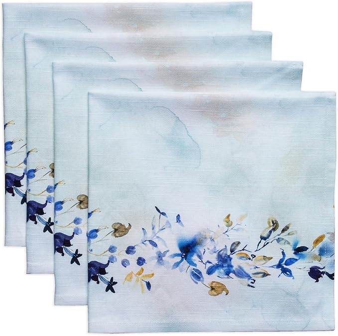 Maison d' Hermine Cloth Napkins Set of 4 100% Cotton Everyday Reusable Square Napkins Cloth Washable Dinner Wedding Restaurant Gifts for Mothers Day Spring/Summer (Lazy Summer Days, 20" x 20")
