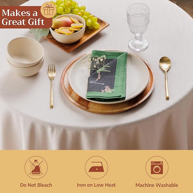 Maison d' Hermine Cloth Napkins Set of 4 100% Cotton Everyday Reusable Square Napkins Cloth Washable Dinner Party Wedding Restaurant Gifts for Mothers Day Spring/Summer (Fresh Herbs, 18" x 18")