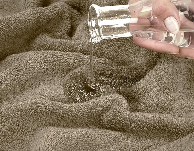 Oakias Premium Towel Set 600 GSM 8 Piece Beige - 100% Ring Spun Cotton Highly Absorbent Towels Set - Super Soft Bathroom Towel Set - Hotel Quality Double Stitched Hem - Ideal for Hotels, Spa, Gyms