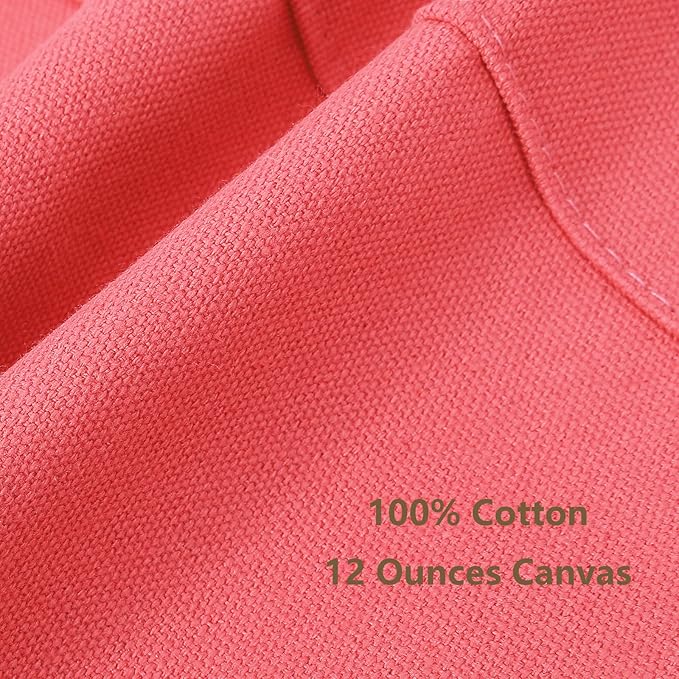 AFUN Chef Aprons for Women Men with Oversized Pockets, 12-Ounce Cotton Canvas Cross Back Water Repellent Apron (Pink)