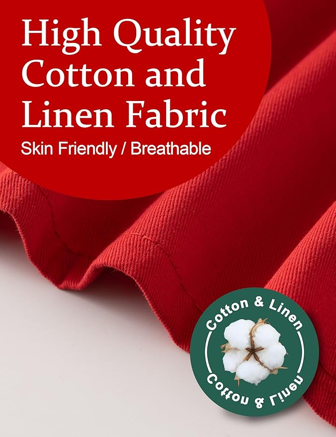Big Plus Size Aprons for Women with Pockets Cotton Linen Baking Kitchen Cooking