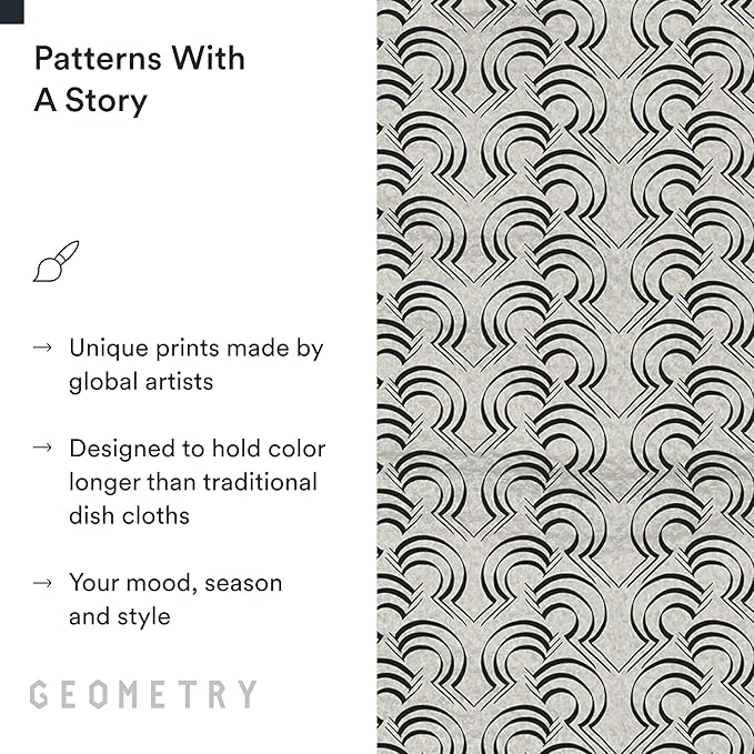 GEOMETRY Kitchen Dish Cloths - Quick Dry Dishcloths for Kitchen - Premium Dish Rags with Geoweave - 3-Pack Set Night Reeds