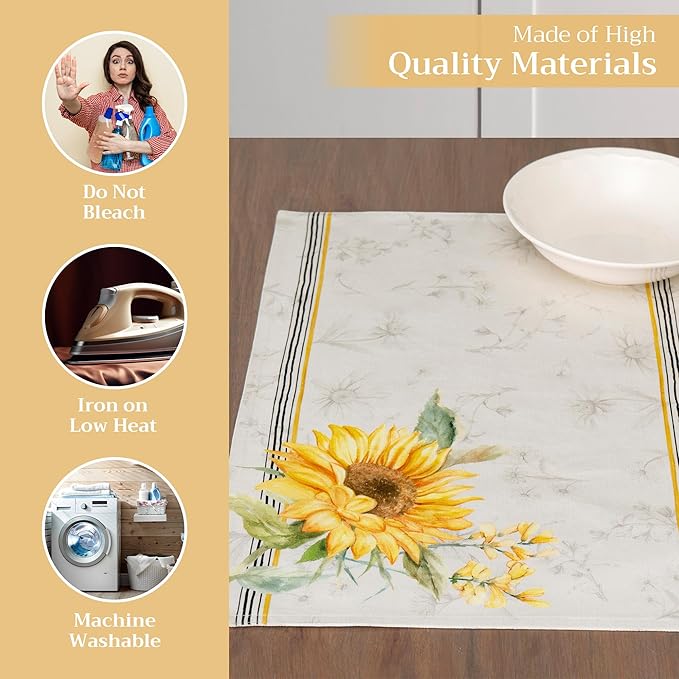 Maison d' Hermine Placemats Set of 4 100% Cotton Washable Cloth Place Mats Reusable Table Mats for Kitchen Dining Party Wedding Gifts for Mothers Day Spring/Summer (Candice, 13" x 19")