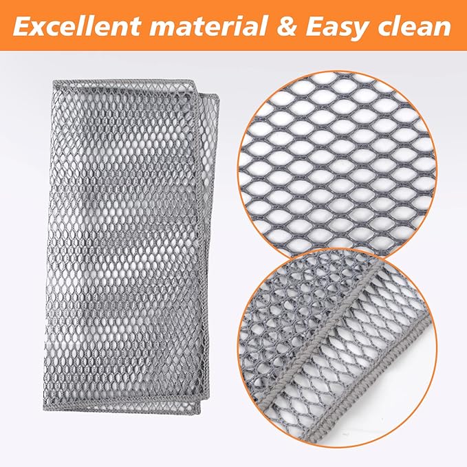 SUNLAND Netted Dish Cloths for Washing Dishes No Odor Dishes Scrubber for Kitchen-Fast Drying and Easy to Clean Mesh Dish Cloth 6 Pack 12Inch x12Inch Grey
