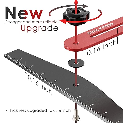 Stair Tread Template Tool - Solid Stair Tread Gauge, Stair Tools for Stair Measuring Tool Stair Gauge Jig Stair Template Stair Step Tool Shelf Template Projects (Red-Gray)