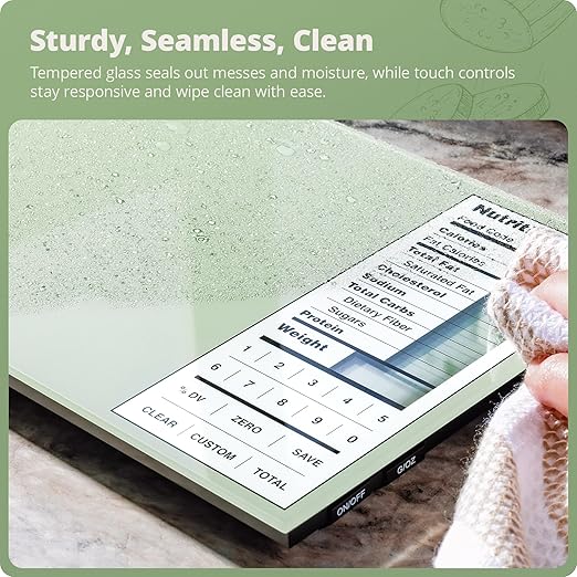 Greater Goods Digital Nutrition Scale – Accurate Macro and Calorie Tracking for Meal Prep, Weight Loss, and Healthy Eating | 2,000 Built-in Foods, Intuitive Nutrition Label Display, 11lb Cap, Green