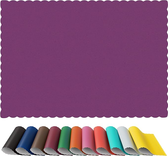 Paper Placemats - Disposable - Scalloped Edge (50, Purple)