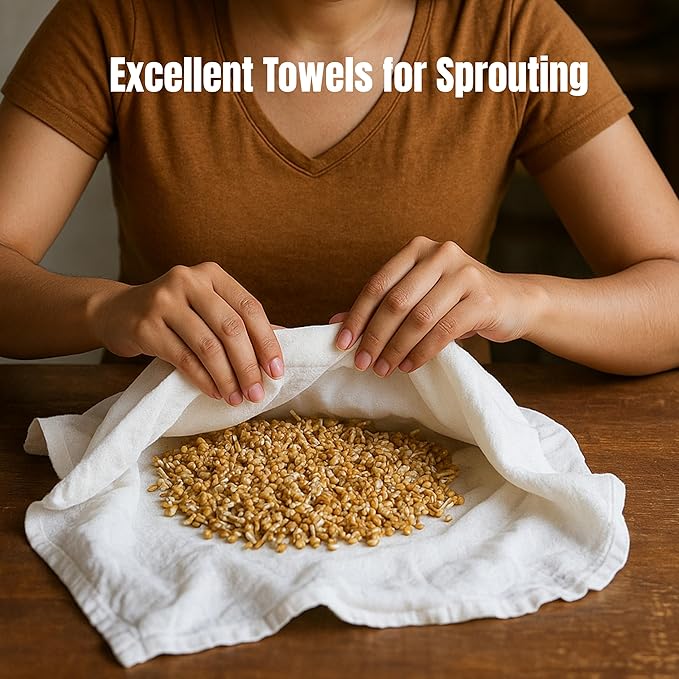 Flour Sack Towels | Tea Towel for Crafts| Kitchen Dish Cotton Blank Towel for Embroidery| Baking Bread Proofing Linen Cover| Thick Absorbent Quick Dry| 3 Pack 18"x 28" White