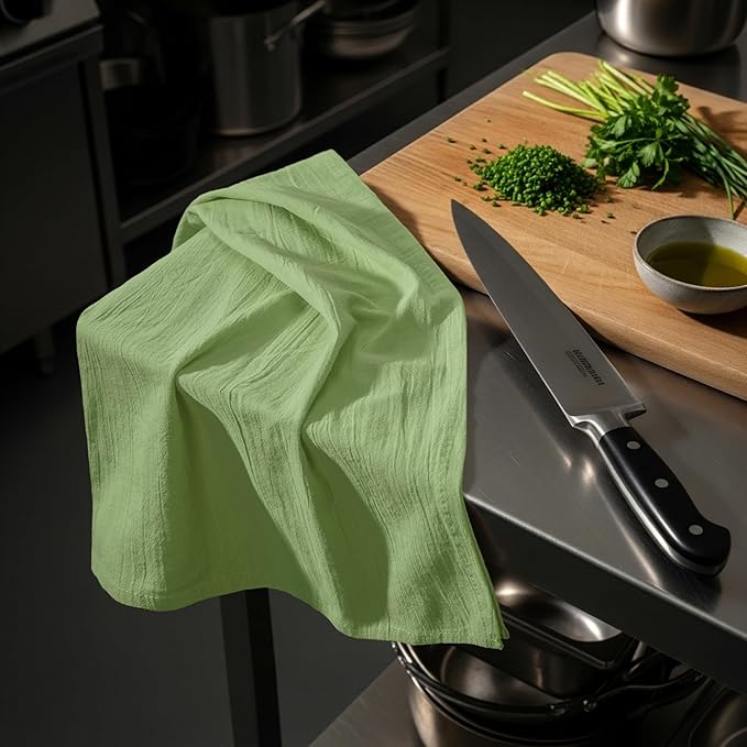 Utopia Kitchen Sage Green Flour Sack Towels [12 Pack - 28 x 28 Inch] 100% Cotton Tea Towels for Cleaning & Drying - Highly Absorbent Kitchen Dish Cloth