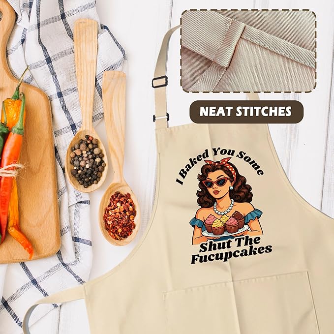 Funny Aprons for Women - Baking Gift for Women, Mothers Day Christmas Birthday Gifts, Perfect for Cooking, Bartending