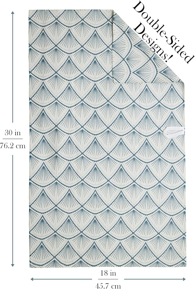Premium Kitchen Tea Towel | Microfiber Waffle Weave | Quick Dry | Super Absorbent | Double-Sided Designer Prints | 2 Pack